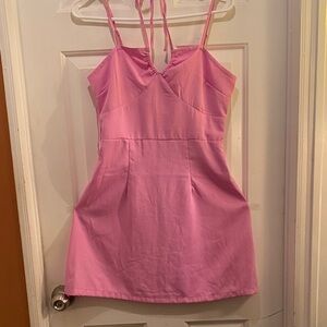 Pink Strappy Mini Dress